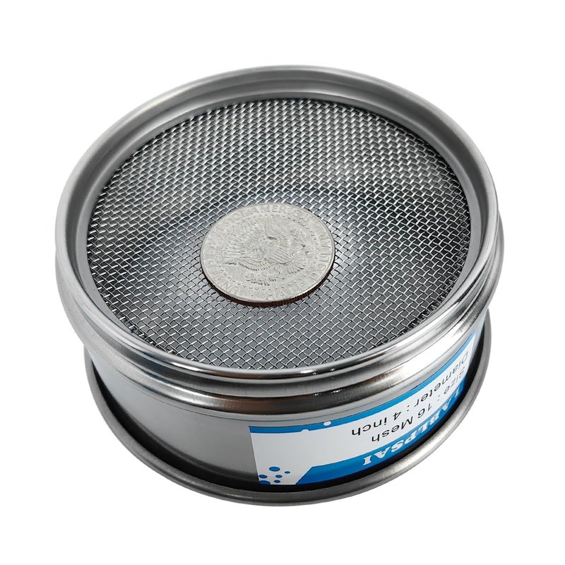LABLPSAI 16 Mesh Lab Sieves 4" Diameter 304 Stainless Steel Wire Cloth Test Sieve for Industrial Laboratory Home - Image 2
